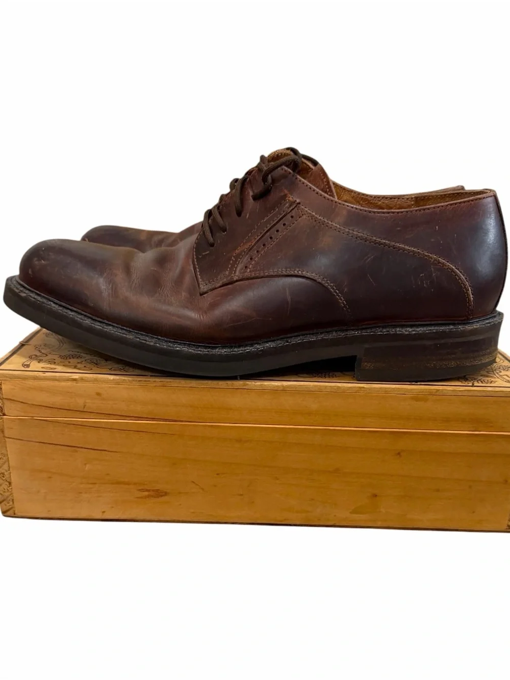 Johnston & Murphy Men’s Brown Leather Derby Oxfords Dress Shoes Size 10.5